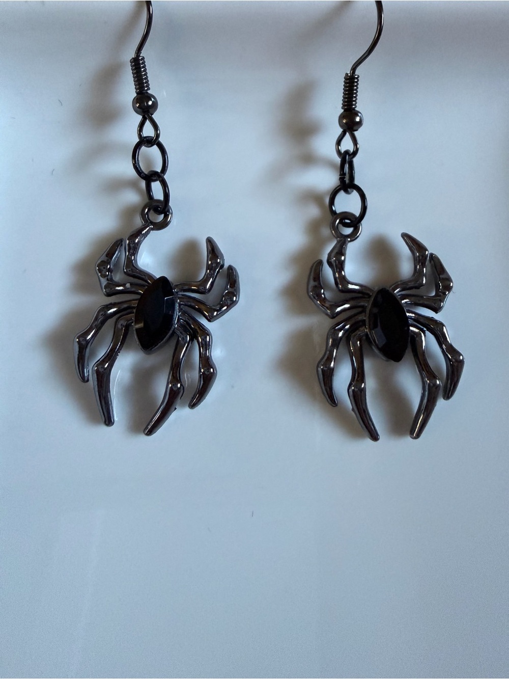 Black Spider Drop Earrings - Women Jewelry
